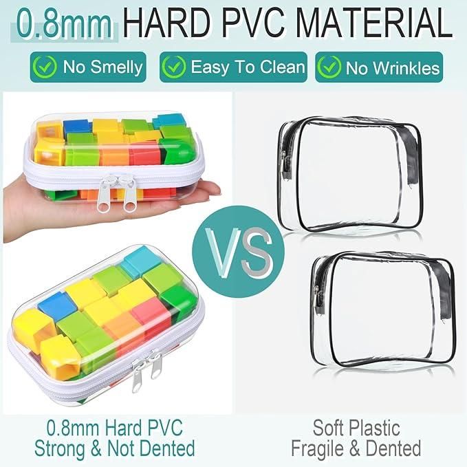 6 Pcs Clear Hard Zipper Pouches for Multipurpose Use