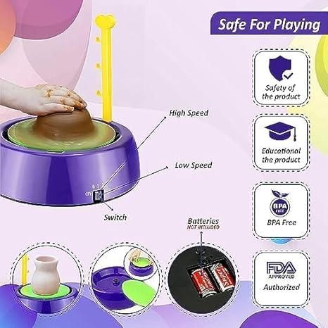 Kids Battery Operated Pottery Wheel & Painting Kit