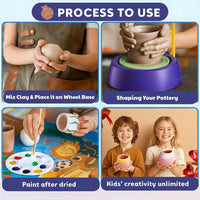 Kids Battery Operated Pottery Wheel & Painting Kit