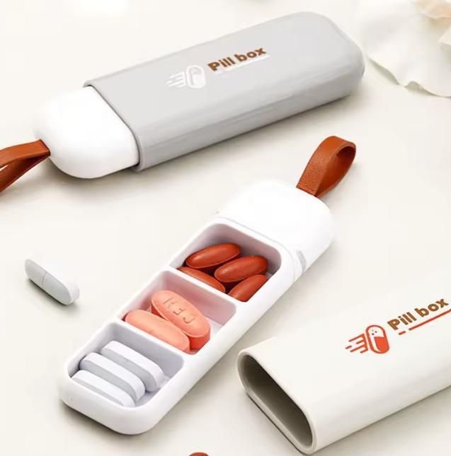 Three-Compartment Small Pill Organizer Box