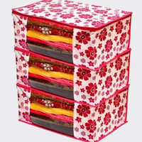 Polka Pink Flower Design Saree Cover