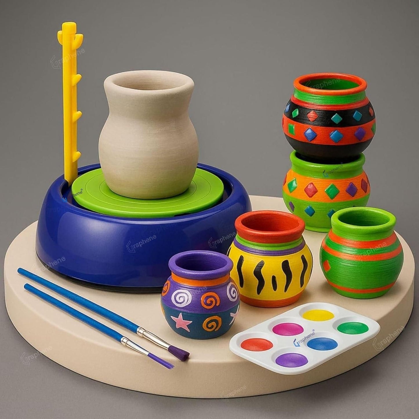Kids Battery Operated Pottery Wheel & Painting Kit