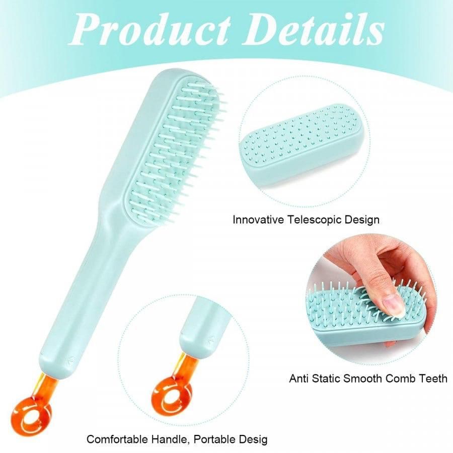 Self-Cleaning Anti-Static Massage Comb for Adults & Kids