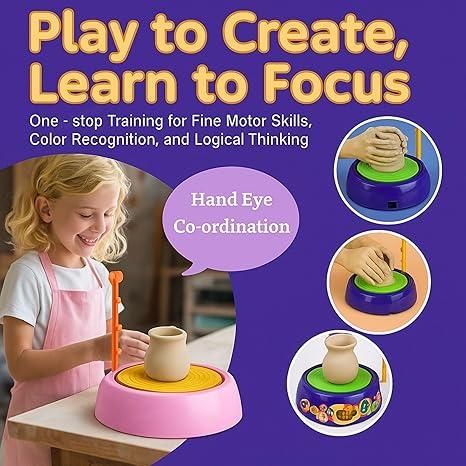 Kids Battery Operated Pottery Wheel & Painting Kit