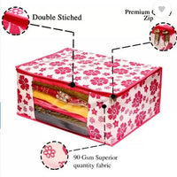 Polka Pink Flower Design Saree Cover